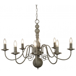 GREYTHORNE STEEL 8 LIGHT FITTING WITH TEXTURED GREY FINISH