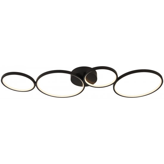 4LT LED RING FLUSH LIGHT, MATT BLACK