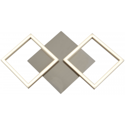 WALL ART 2LT SQUARE LED WALL/FLUSH FITTING - SATIN SILVER