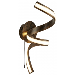 LED TWIST WALL BRACKET, RUSTIC BROWN/GOLD