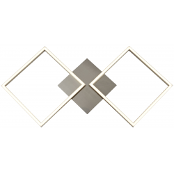 WALL ART 2LT SQUARE LED WALL/FLUSH FITTING - SATIN SILVER