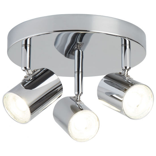 3 LIGHT CYLINDER HEAD SPOT PLATE, CHROME
