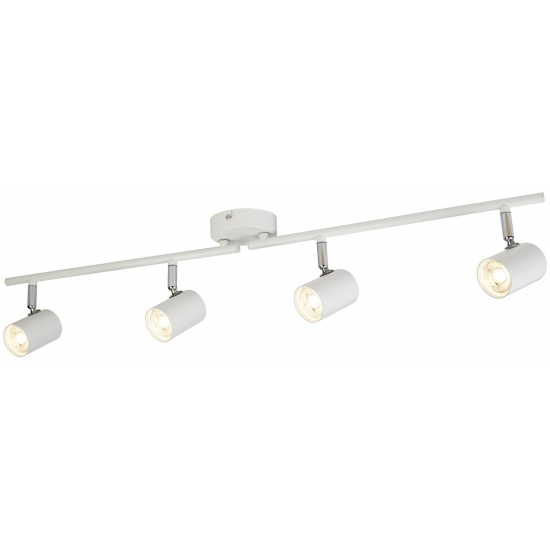 4 LIGHT CYLINDER HEAD SPLIT BAR,WHITE & CHROME