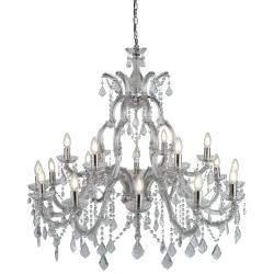 Marie Therese 18Lt Chandelier - Chrome Metal & Cle