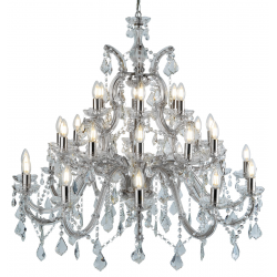 Marie Therese 30Lt Chandelier - Chrome Metal & Cle