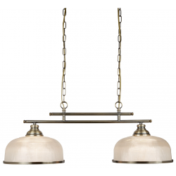 Bistro II 2Lt Pendant- Antique Brass & Holophane S