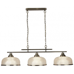 Bistro II 3Lt Pendant-Antique Brass & Holophane St