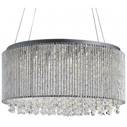 Elise II 8Lt Pendant - Chrome Metal & Clear Crysta
