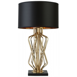 Ethan Table Lamp - Gold Metal, Black Marble & Blac