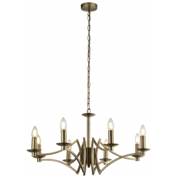 Ascot  8Lt Pendant - Antique Brass Metal