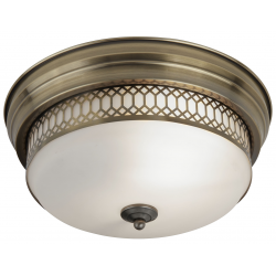 Edinburgh 2Lt Flush  - Antique Brass Metal & Acid