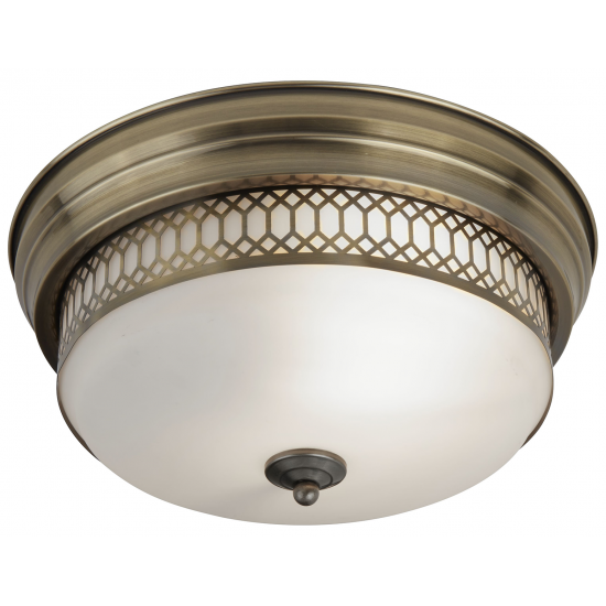 Edinburgh 2Lt Flush  - Antique Brass Metal & Acid