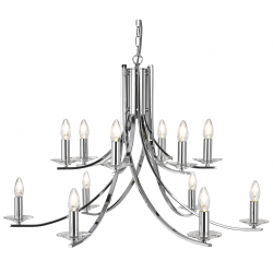 Ascona 12Lt Pendant - Antique Brass & Clear Glass
