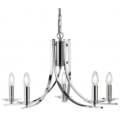 Ascona 5Lt Pendant - Chrome Metal & Glass