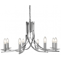 Ascona 8Lt Pendant - Chrome Metal & Glass