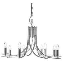 Ascona 8Lt Pendant - Satin Silver & Clear Glass Sc