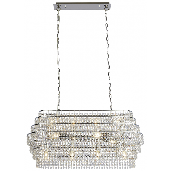 Rene 12Lt Ceiling Pendant - Chrome & Crystal