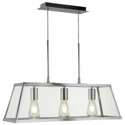 Voyager 3Lt Bar Pendant - Chrome Metal & Glass