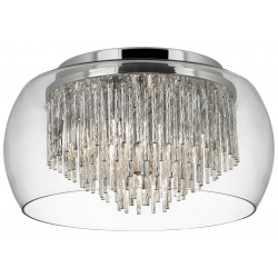Curva 4Lt Flush - Chrome Metal & Crystal Glass