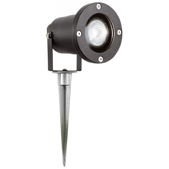 Spikey Outdoor Spotlight - Black Metal & Polycarbo