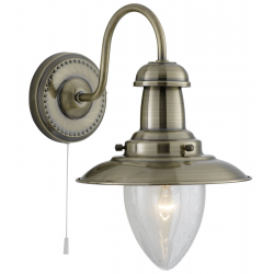 Fisherman II Wall Light - Antique Brass & Clear Se