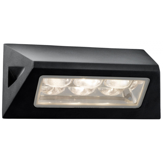 Peru LED Outdoor Wall Light  -  Black Metal & Glas