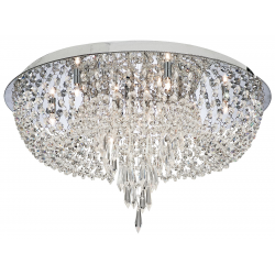 Crisslet 10Lt Flush Ceiling Light - Chrome & Clear