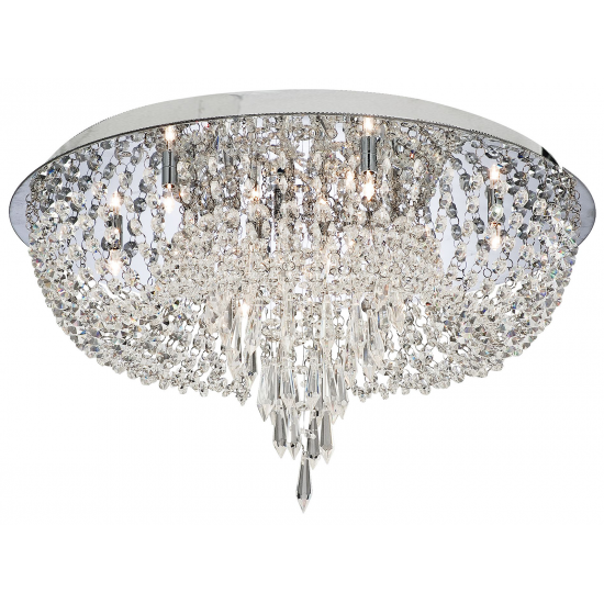 Crisslet 10Lt Flush Ceiling Light - Chrome & Clear