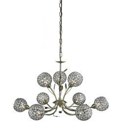 Bellis Ii 9Lt Pendant - Antique Brass & Clear Crys