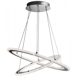 Solexa 2Lt Pendant - Chrome Metal & Frosted Acryli