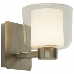 Bolivia Wall Light - Satin Nickel Metal, Clear & O