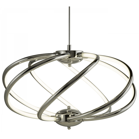 Magic  7Lt Pendant  - Chrome Metal & Opal Acrylic