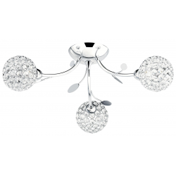 Bellis II 3Lt Semi-Flush - Chrome & Clear Glass