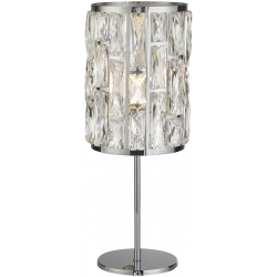 Bijou Table Lamp - Chrome Metal & Crystal Glass