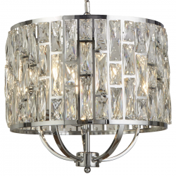 Bijou  5Lt Pendant - Chrome Metal & Crystal Glass