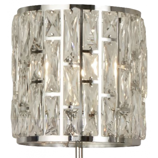 Bijou Floor Lamp - Chrome Metal & Crystal Glass