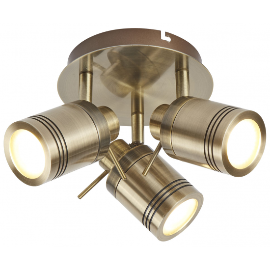 Samson 3Lt Round Spotlight  - Antique Brass Metal