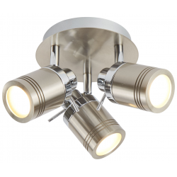 Samson 3Lt Round Spotlight  - Satin Silver Metal