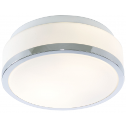 Cheese 2Lt Flush - Chrome Metal & White Glass