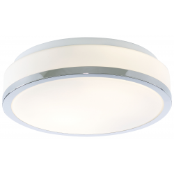 Cheese 2Lt Flush - Chrome Metal & White Glass