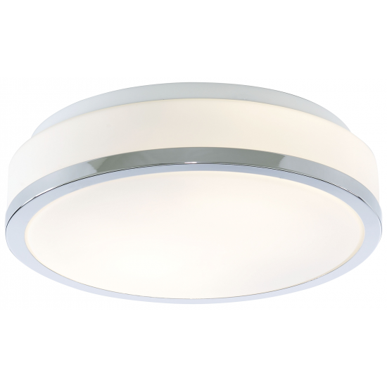 Cheese 2Lt Flush - Chrome Metal & White Glass