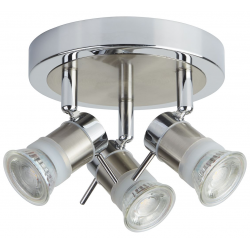 Aries 3Lt Round Spotlight -  Chrome, Satin Silver,