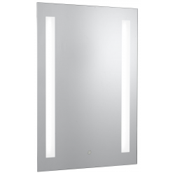 Bathroom Mirror w Shaving Socket  -  Chrome & Fros