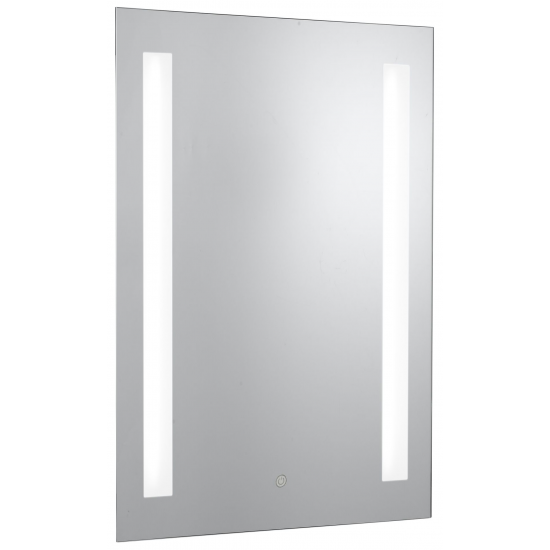 Bathroom Mirror w Shaving Socket  -  Chrome & Fros
