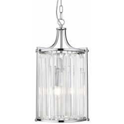 Victoria  2Lt Pendant  - Chrome Metal & Clear Crys