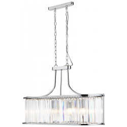 Victoria  5Lt Pendant - Chrome Metal & Clear Cryst