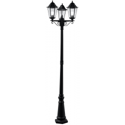 Alex 220cm 3Lt Outdoor Post - Silk Black Metal & G