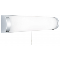 Poplar  2Lt Wall Light - Chrome Metal & Opal Glass