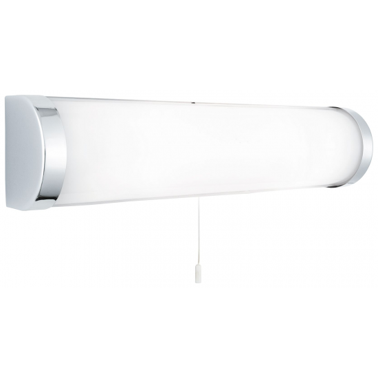 Poplar  2Lt Wall Light - Chrome Metal & Opal Glass