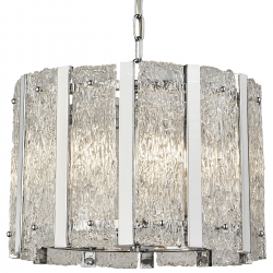 Alexandra 5Lt Pendant - Satin Silver & Aquatex Gla